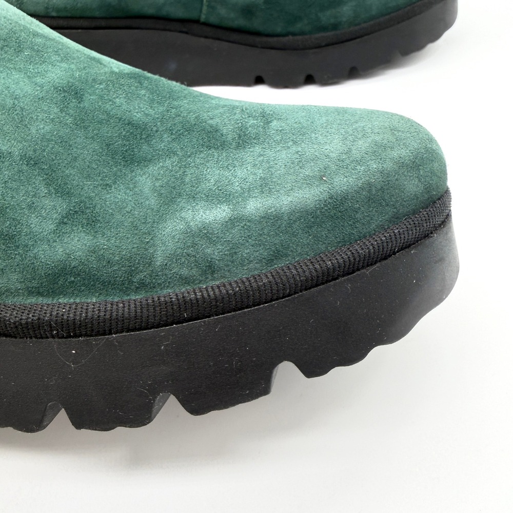 FLY LONDON Pece Wedge Slip On Shoes Women 38 Green Suede Platform Comfort Loafer - Picture 9 of 14